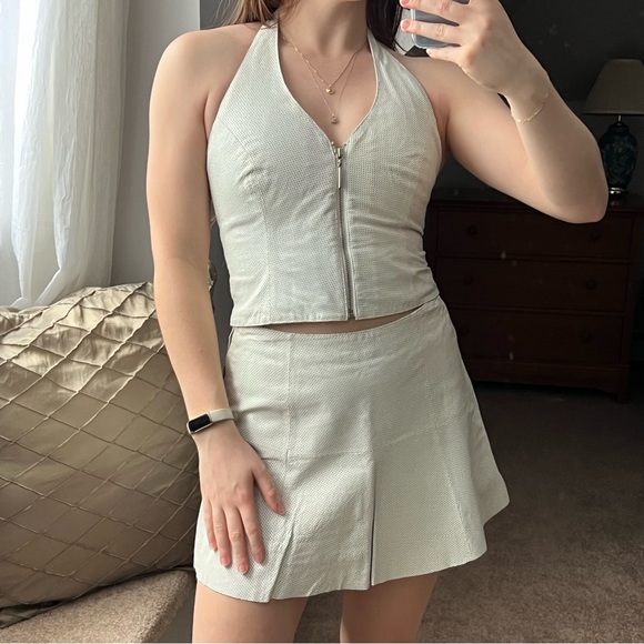 Vintage Y2K Wilsons Leather White 2 Piece Matching Set - Picture 6 of 14